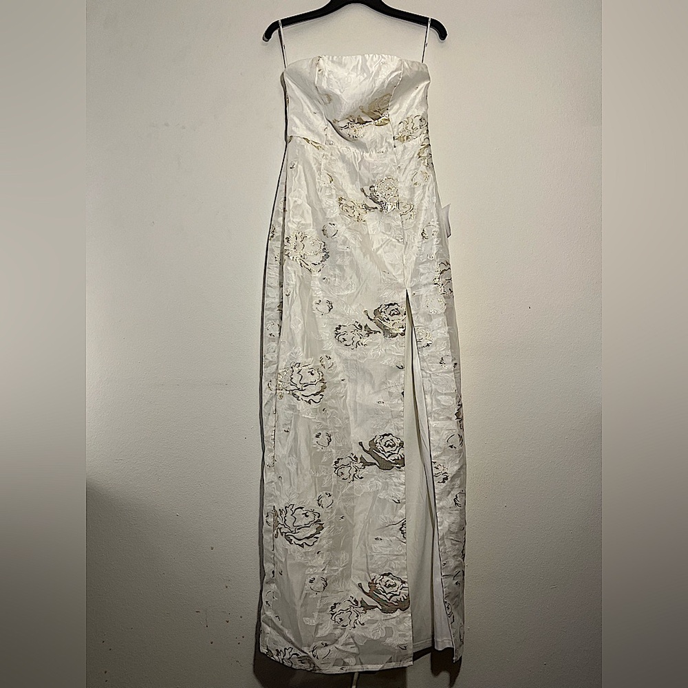 Lulus Strapless Cocktail Dress with Leg Slit